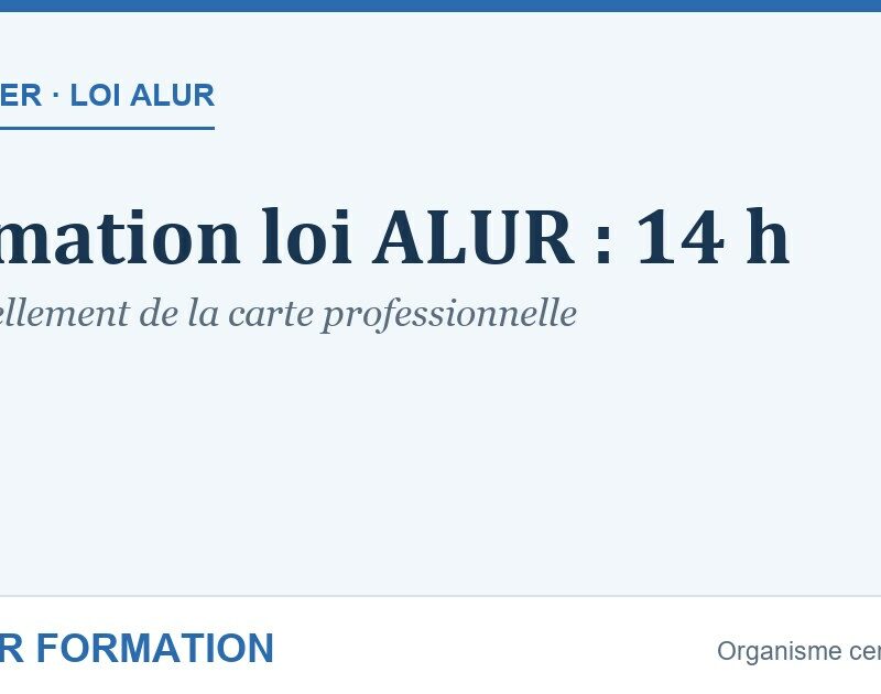 Formation Loi ALUR : Durée, Obligation et Financement — Master Formation